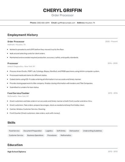 Resume example 2