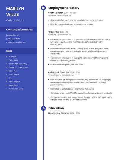 Order Selector Resume