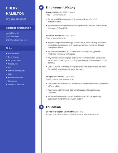 Organic Chemist Resume