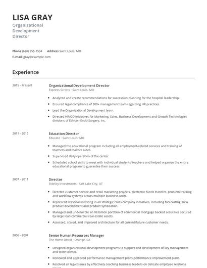 Organizational Development Director Resume