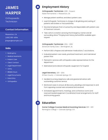 Orthopaedic Technician Resume