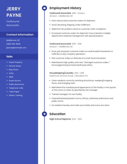 Outbound Associate Resume