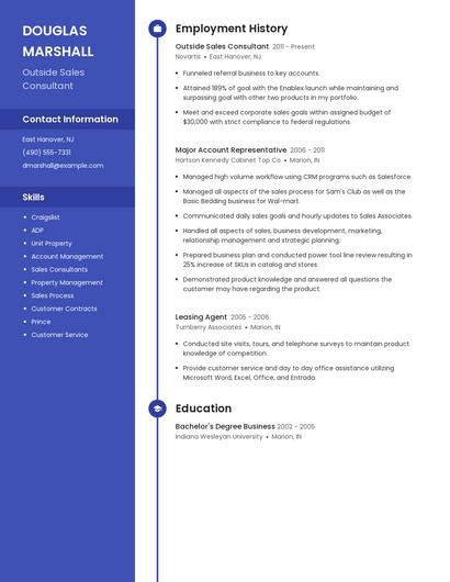 Outside Sales Consultant Resume