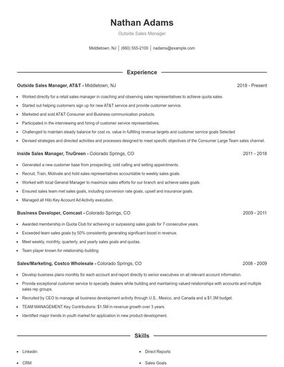 Resume example 1