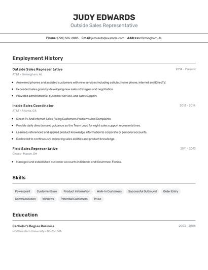 Resume example 2