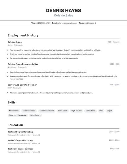 Resume example 2