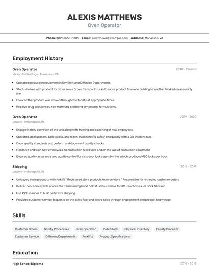 Resume example 2