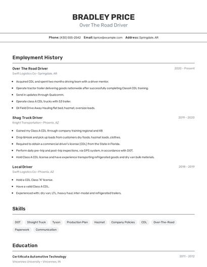 Resume example 2