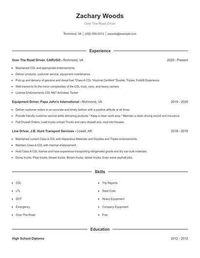 Resume example 1