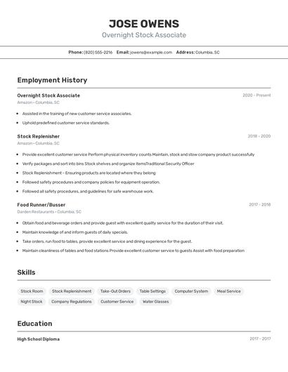 Resume example 2