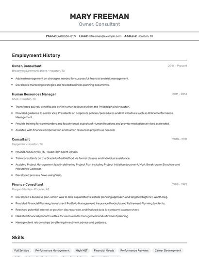 Resume example 2