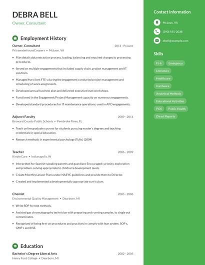 Resume example 4