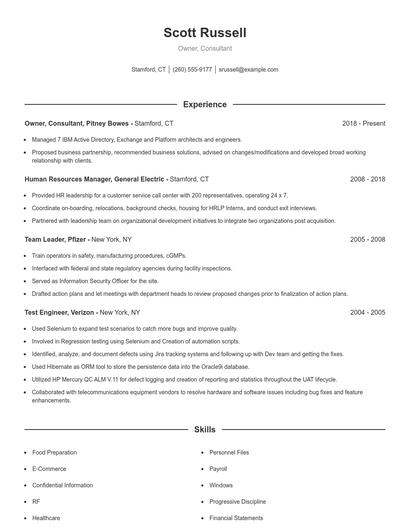 Resume example 1