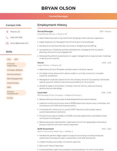 Resume example 3