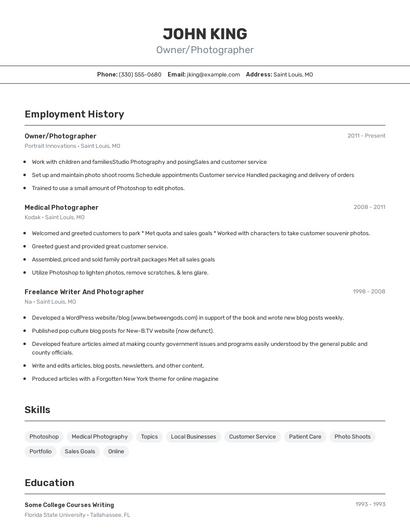 Resume example 2