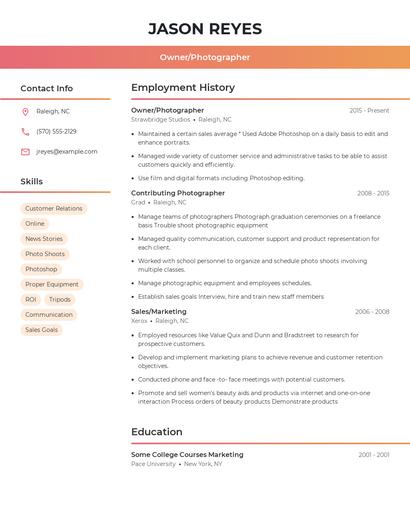 Resume example 3