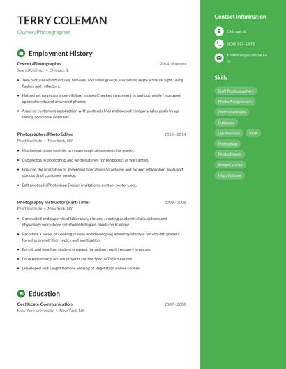 Resume example 5