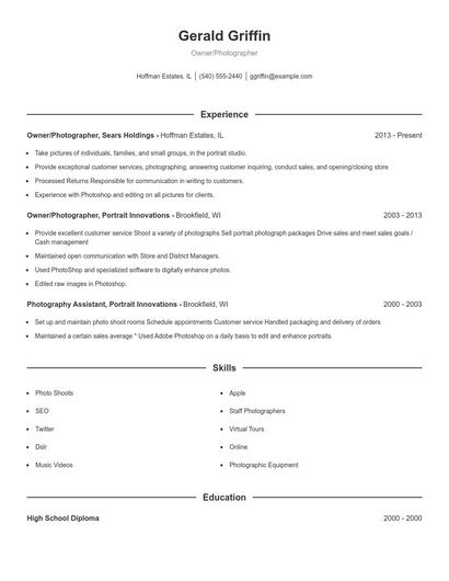 Resume example 1