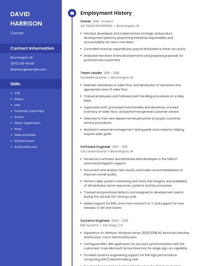 Resume example 5