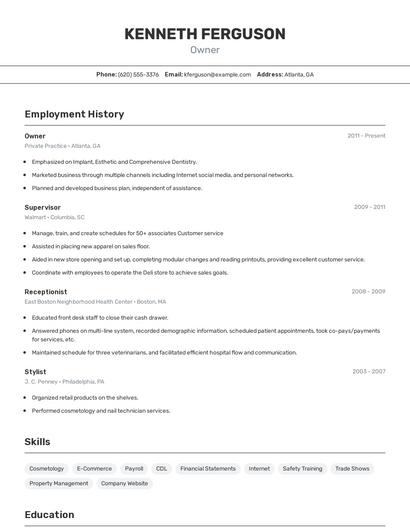 Resume example 2