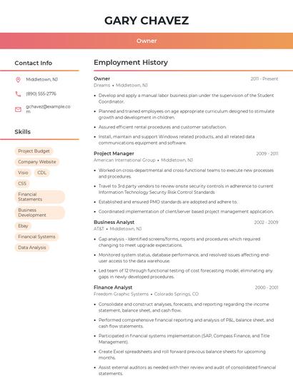 Resume example 3
