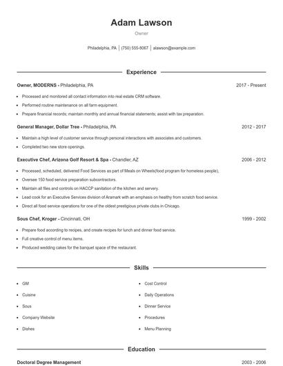 Resume example 1