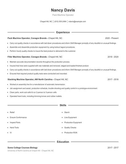 Resume example 1