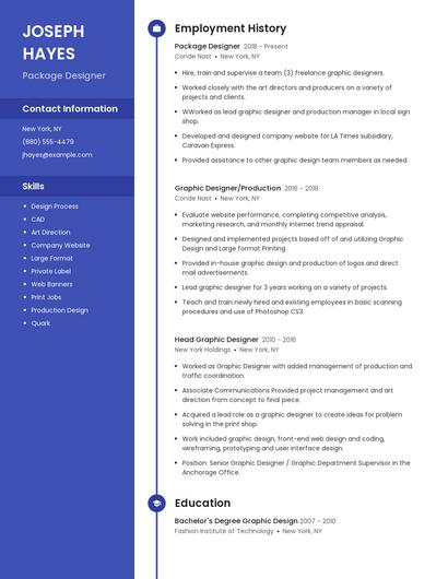 Package Designer Resume