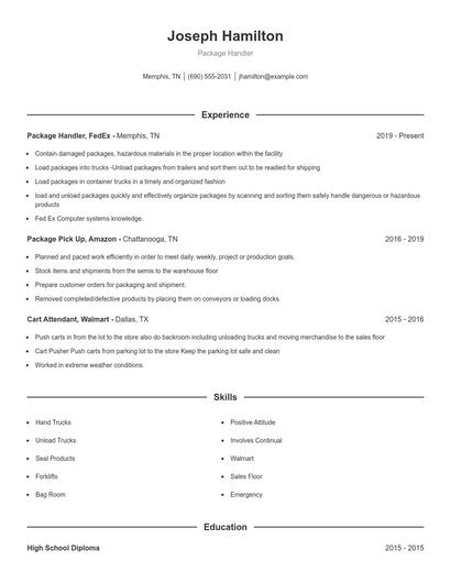 Resume example 1