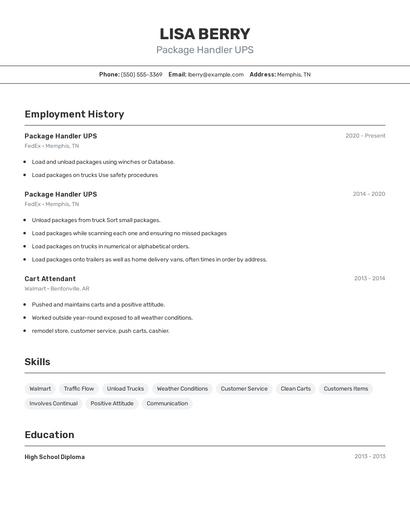 Resume example 2
