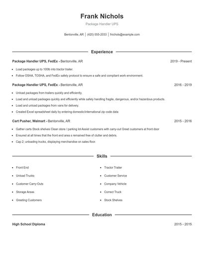 Resume example 1
