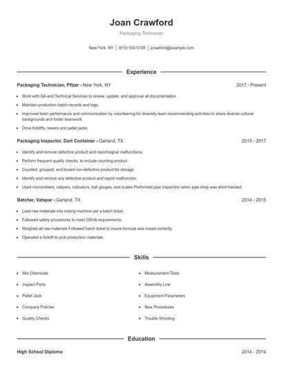 Resume example 1