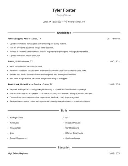 Resume example 1