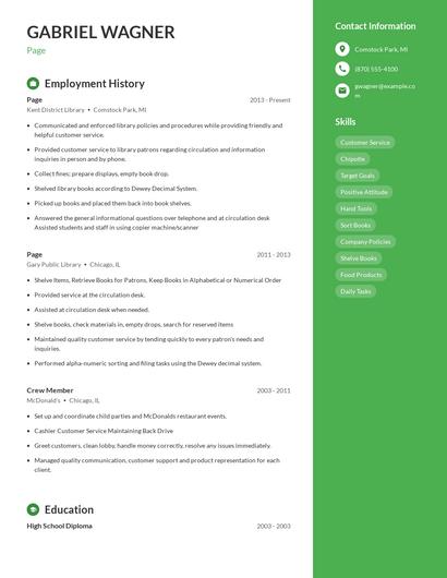 Resume example 4