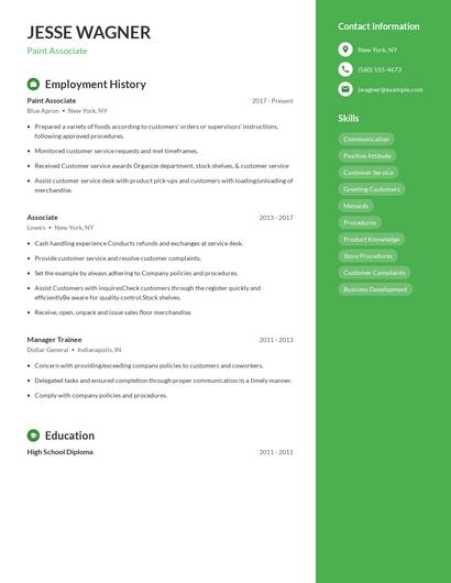 Resume example 5