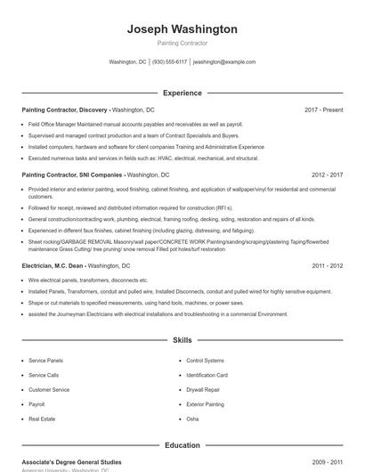 Resume example 1