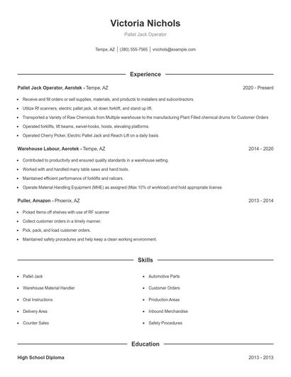 Resume example 1