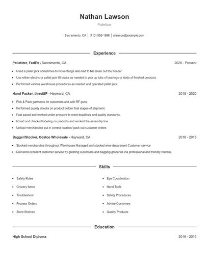 Resume example 1