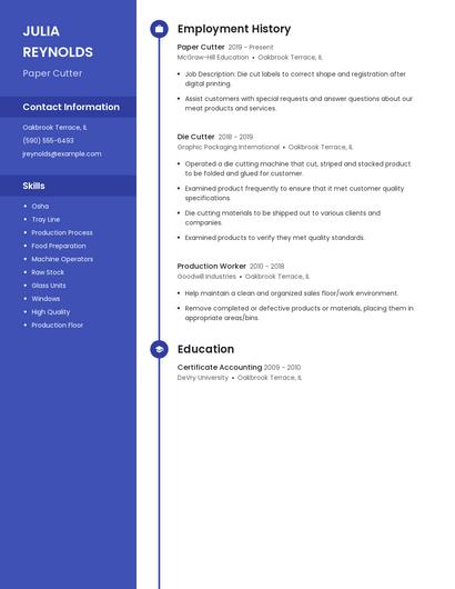 Paper Cutter Resume