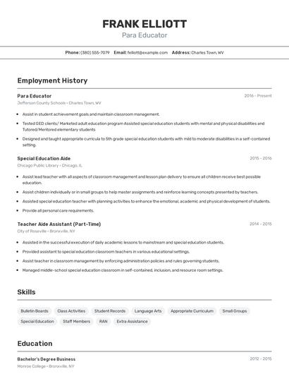Resume example 2