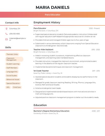 Resume example 3