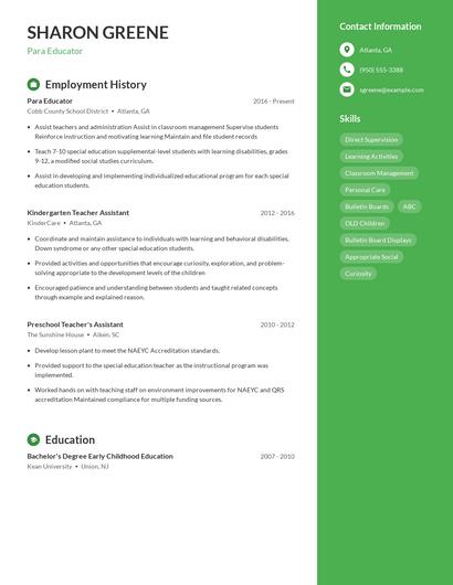 Resume example 4