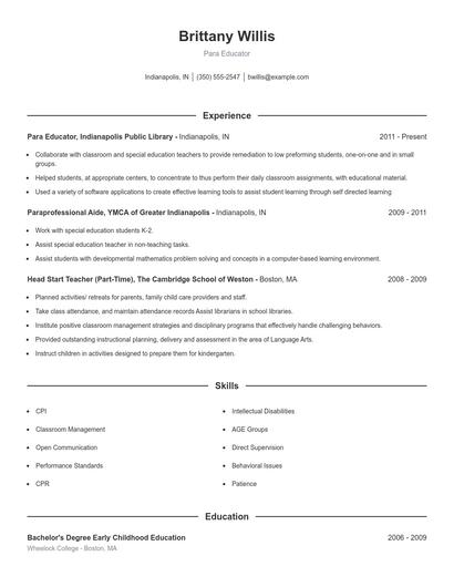 Resume example 1