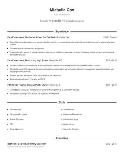 Resume example 1