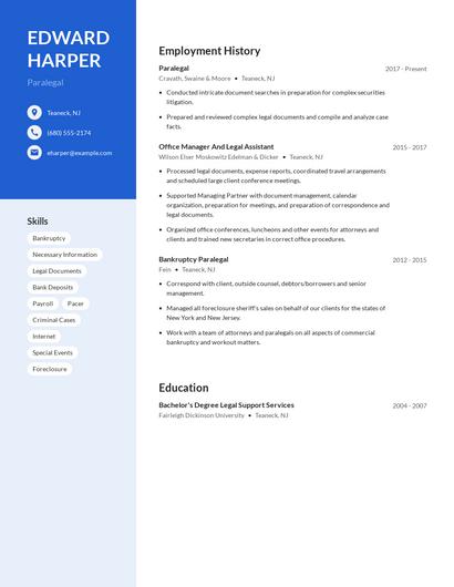 Paralegal Resume