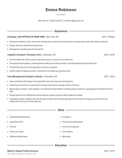 Resume example 1