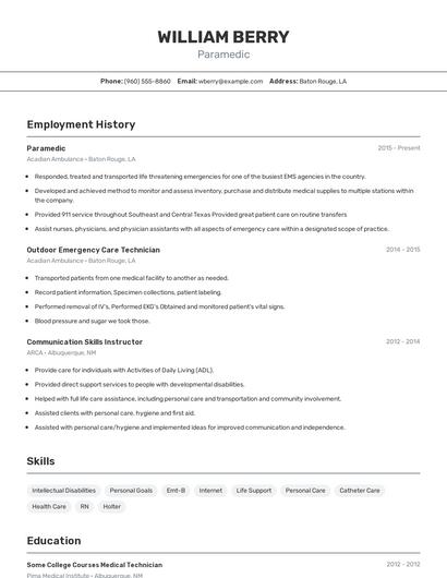 Resume example 2