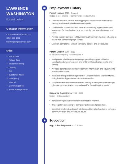 Parent Liaison Resume