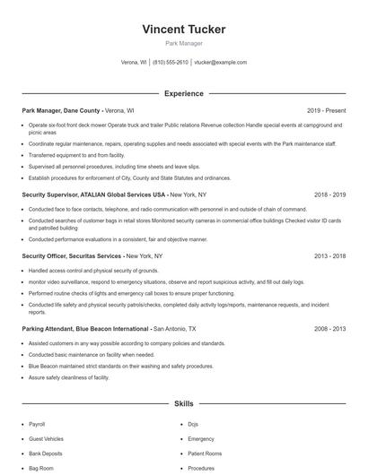 Resume example 1