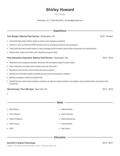 Resume example 1